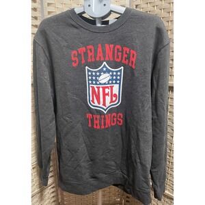 Stranger Things NFL Parody Sweatshirt Charcoal Gray Eleven 11 Graphic XL